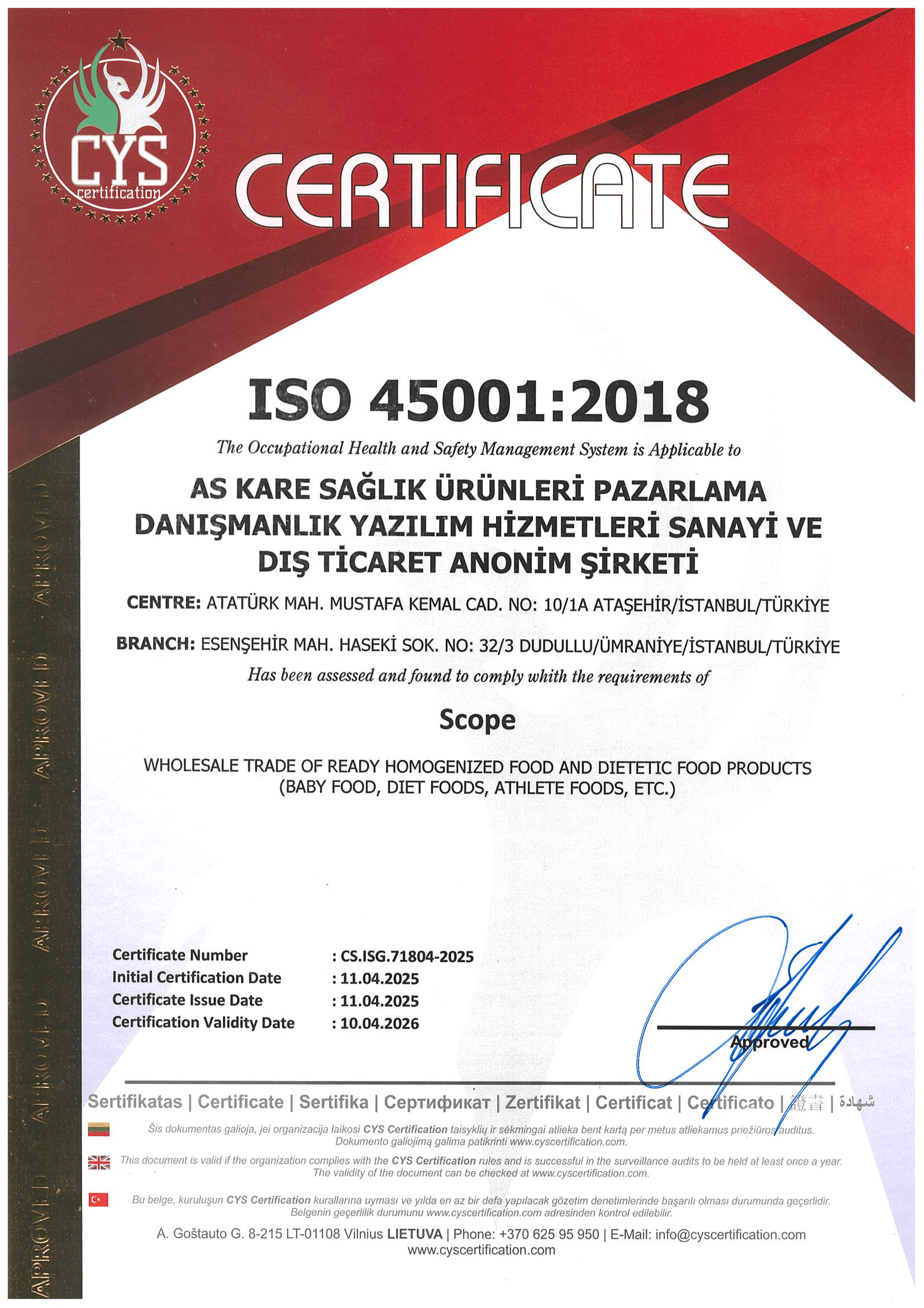 ISO 45001 - Occupational Health (EN)